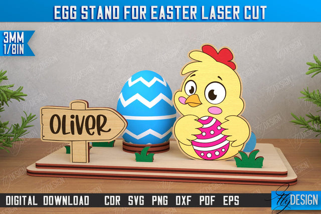 Egg Stand for Easter | Easter Bunny | Easter Egg Holder | CNC File SVG Fly Design 