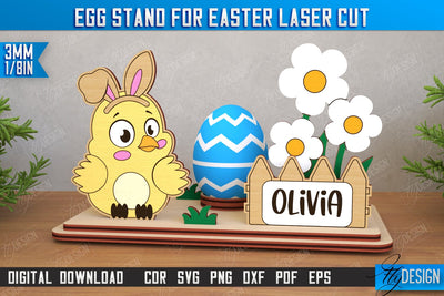Egg Stand for Easter | Easter Bunny | Easter Egg Holder | CNC File SVG Fly Design 