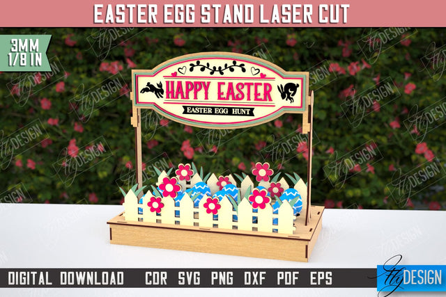 Egg Stand for Easter | Easter Bunny | Easter Egg Holder | CNC File SVG Fly Design 