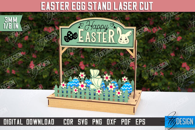 Egg Stand for Easter | Easter Bunny | Easter Egg Holder | CNC File SVG Fly Design 