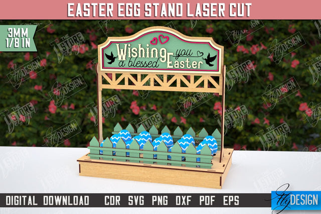 Egg Stand for Easter | Easter Bunny | Easter Egg Holder | CNC File SVG Fly Design 
