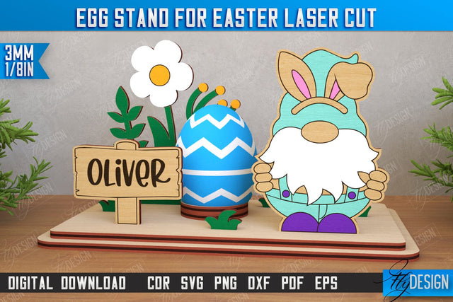 Egg Stand for Easter | Easter Bunny | Easter Egg Holder | CNC File SVG Fly Design 