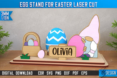Egg Stand for Easter | Easter Bunny | Easter Egg Holder | CNC File SVG Fly Design 