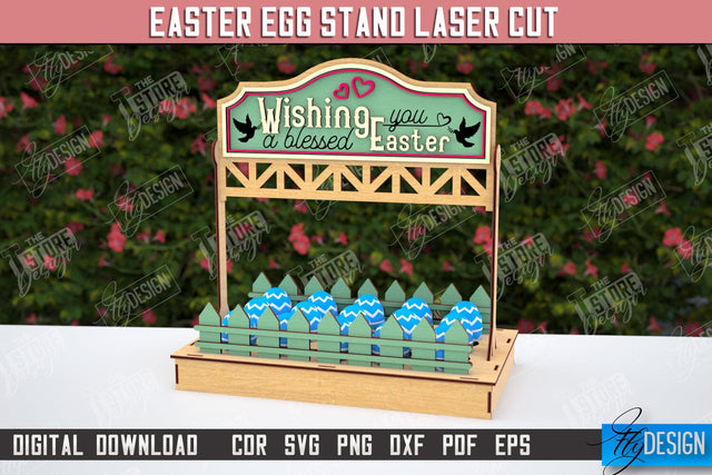 Egg Stand for Easter | Easter Bunny | Easter Egg Holder | CNC File SVG Fly Design 