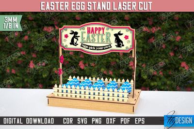 Egg Stand for Easter | Easter Bunny | Easter Egg Holder | CNC File SVG Fly Design 
