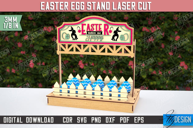 Egg Stand for Easter | Easter Bunny | Easter Egg Holder | CNC File SVG Fly Design 