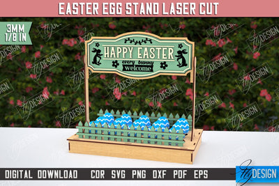 Egg Stand for Easter | Easter Bunny | Easter Egg Holder | CNC File SVG Fly Design 