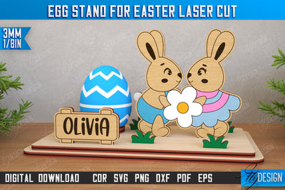 Egg Stand for Easter | Easter Bunny | Easter Egg Holder | CNC File SVG Fly Design 