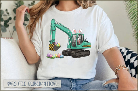 Eggs Excavator Construction Easter PNG Sublimation Shetara Begum 