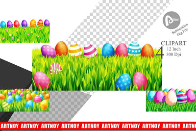 Eggs on Grass Clipart Sublimation artnoy 