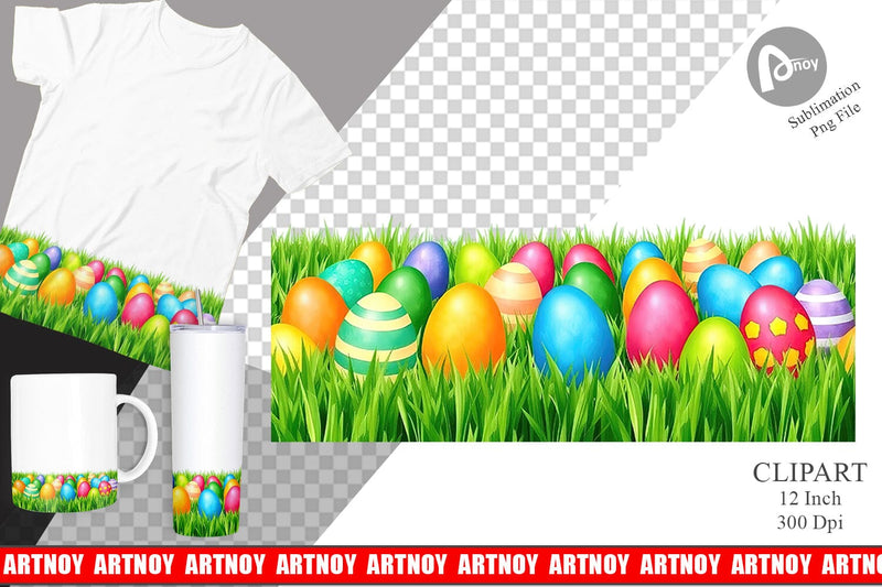 Eggs on Grass Clipart Sublimation artnoy 