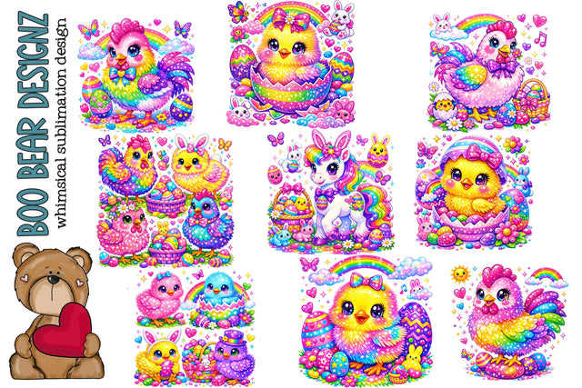 Eggstra Cute Easter Crew Sublimation Boo Bear Designz 