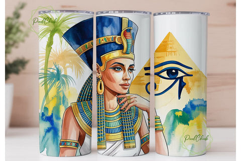 Egyptian Royalty Watercolor 20oz Tumbler Sublimation PixelChick 