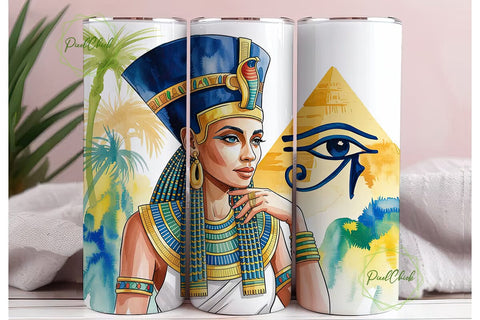 Egyptian Royalty Watercolor 20oz Tumbler Sublimation PixelChick 