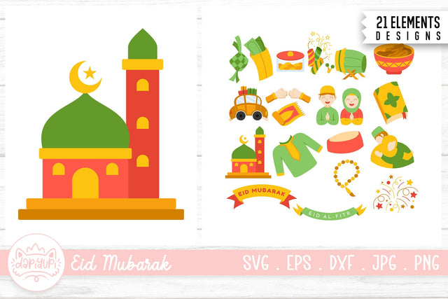 Eid Mubarak Clipart Bundle SVG dapiyupi store 
