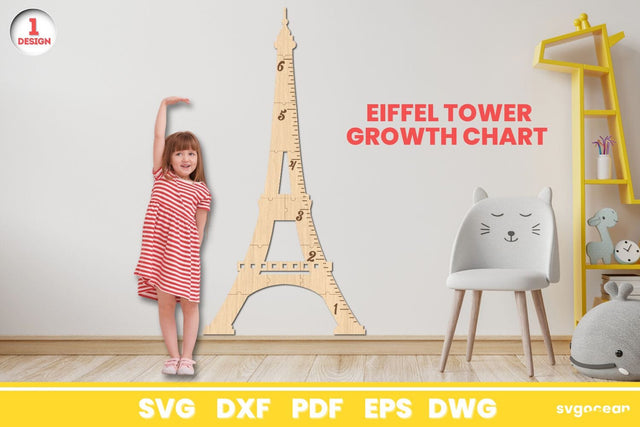 Eiffel Tower Growth Chart Laser Cut SVG SvgOcean 