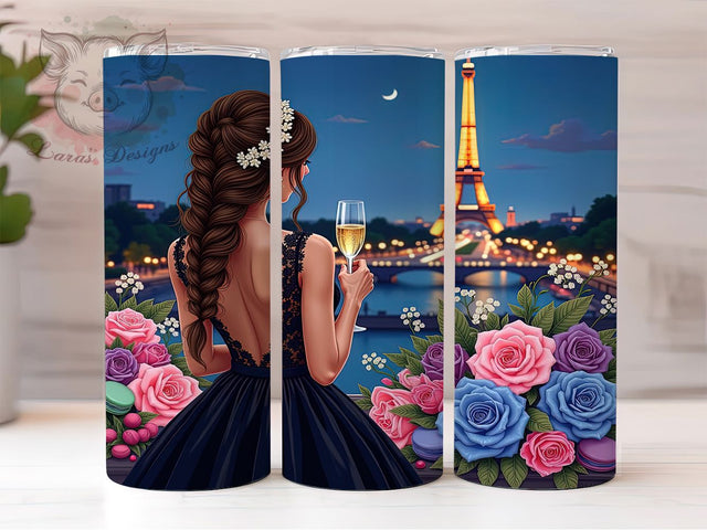 Eiffel Tower Parisian 20oz Tumbler, Eiffel Tower Design, France Drinkware, 20oz Sublimation Wrap, Parisian Girl Mug, Travel Lover Gift, French Aesthetic Sublimation Lara' s Designs 