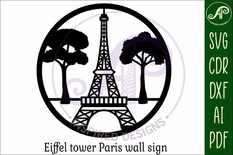 Eiffel tower wall sign, SVG file. vector sign SVG APInspireddesigns 