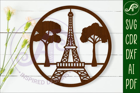 Eiffel tower wall sign, SVG file. vector sign SVG APInspireddesigns 