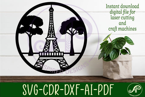 Eiffel tower wall sign, SVG file. vector sign SVG APInspireddesigns 