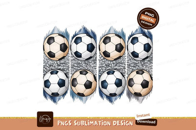Eight Soccer Balls Digital Art Illustration Sublimation Designangry 