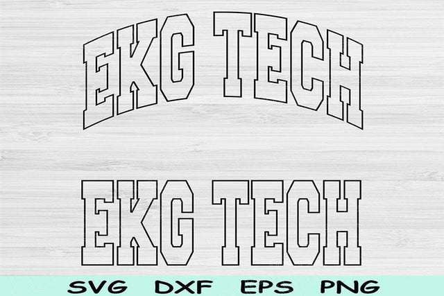 EKG Tech Svg Dxf Cut File, EKG Tech Png, Cardiology Svg Files For Cricut, Heart Tech Svg, Ekg Tech Shirt Svg Text Sublimation Digital Design SVG TiffsCraftyCreations 