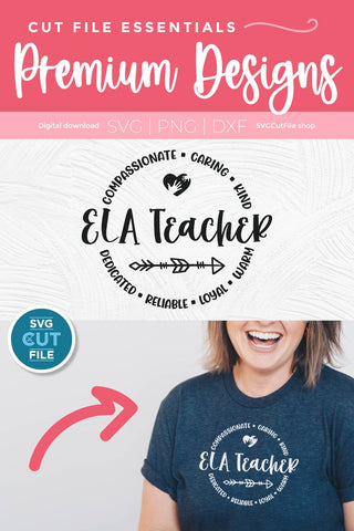 ELA Teacher svg, English teacher svg, English Language Arts teacher SVG SVG Cut File 