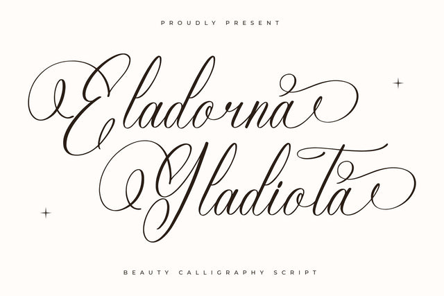 Eladorna Gladiota - Beauty Calligraphy Script SVG Letterena Studios 