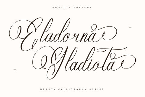Eladorna Gladiota - Beauty Calligraphy Script SVG Letterena Studios 