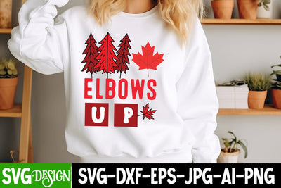 Elbows Up SVG Design,Canada Day SVG Design,Canada SVG Design,Canada Day SVG Design ,Canada Day Shirt Design,Canada Day Round Sign SVG,Canada Day Sublimation PNG SVG BlackCatsMedia 