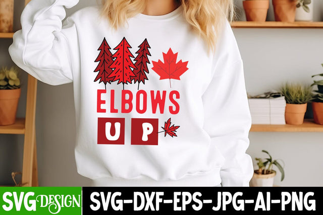 Elbows Up SVG Design,Canada Day SVG Design,Canada SVG Design,Canada Day SVG Design ,Canada Day Shirt Design,Canada Day Round Sign SVG,Canada Day Sublimation PNG SVG BlackCatsMedia 