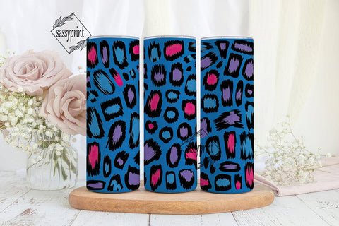 Electric Blue Animal Print 20oz Tumbler Sublimation sassyprint 