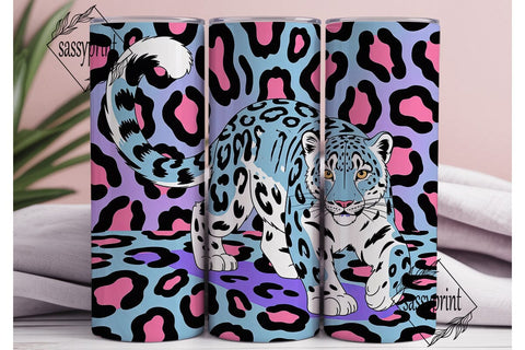 Electric Blue Animal Print 20oz Tumbler Sublimation sassyprint 