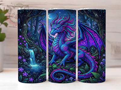 Electric Blue Dragon 20oz Tumbler, Electric Blue Dragon, Blue Dragon, Electric Dragon, Dragon Tumbler, 20oz Tumbler, Blue Tumbler, Tumbler Wrap Sublimation Lara' s Designs 