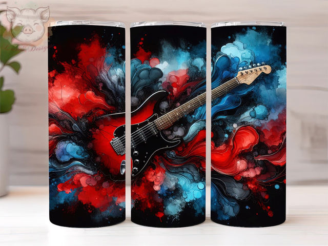 Electric Guitar 20oz Tumbler Png, Straight & Tapered Tumbler Png, Design Musical Tumbler Png, Digital Download PNG Sublimation Lara' s Designs 
