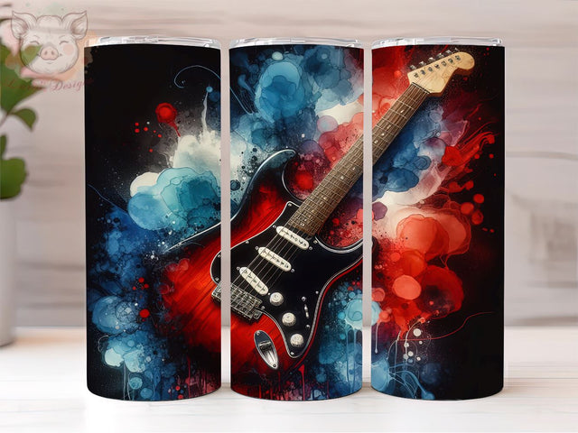 Electric Guitar 20oz Tumbler Png, Straight & Tapered Tumbler Png, Design Musical Tumbler Png, Digital Download PNG Sublimation Lara' s Designs 