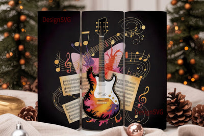 Electric Guitar Music 20oz Tumbler Wrap Sublimation DesignSVG 
