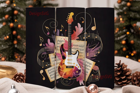 Electric Guitar Music 20oz Tumbler Wrap Sublimation DesignSVG 