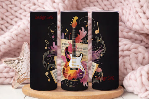 Electric Guitar Music 20oz Tumbler Wrap Sublimation DesignSVG 
