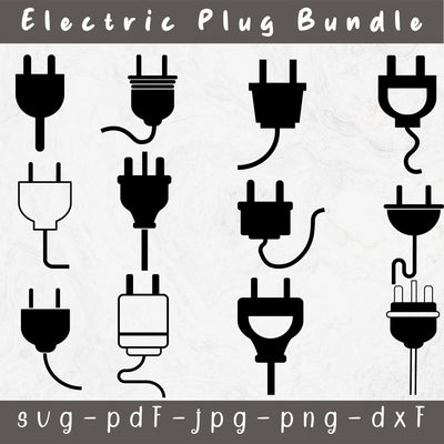 Electric Plug SVG, Electric Svg, Plug Shapes, Home Svg, Electrician clipart, El SVG, Plug Cut File, Electric Design, Svg files for Cricut SVG SilaBerlin 