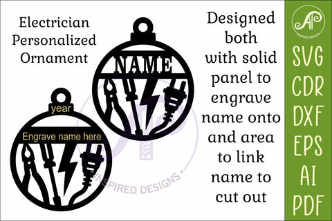 Electrician Christmas Ornament SVG, Custom Electrical Tool SVG APInspireddesigns 