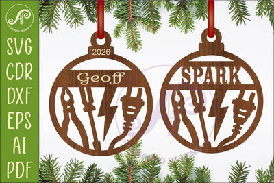 Electrician Christmas Ornament SVG, Custom Electrical Tool SVG APInspireddesigns 