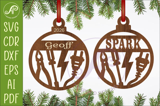 Electrician Christmas Ornament SVG, Custom Electrical Tool SVG APInspireddesigns 