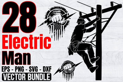 Electrician Clipart Bundle, Electric Man Svg, Usa Lineman SVG SVG Creativeart88 