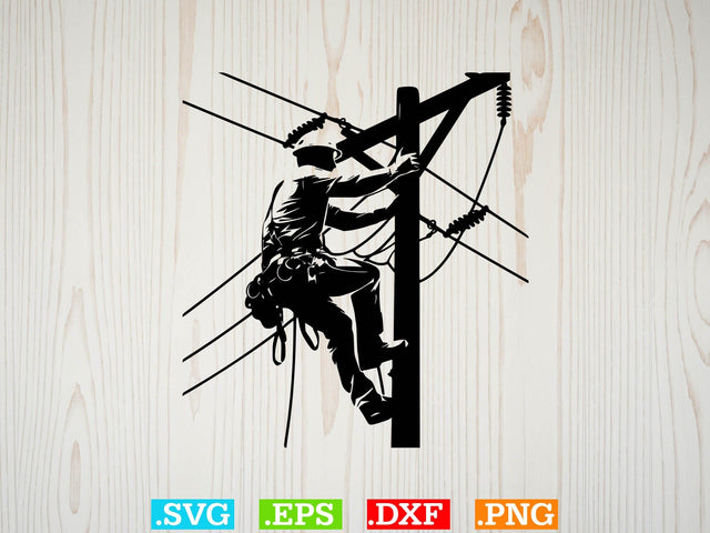 Electrician Clipart, Electric Man Svg, Usa Lineman SVG SVG Creativeart88 