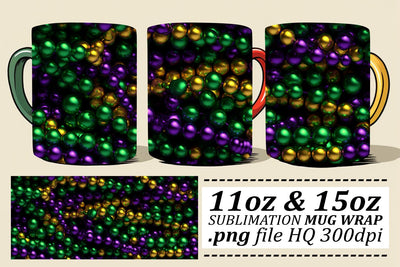Elegance and Love: Mardi Gras Sublimation for Mugs Sublimation afrosvg 