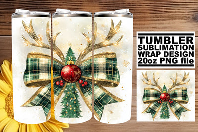Elegant 20oz wrap, enhance your sublimation experience! , Christmas Bow Sublimation afrosvg 