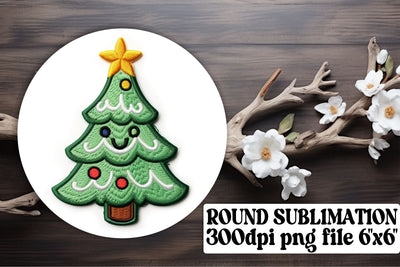 Elegant 3D Embroidered Holiday Circle Sublimation Designs Sublimation afrosvg 