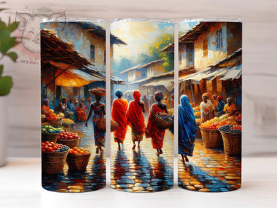 Elegant African Art Tumbler, African Art, Oil Paint Style, Sublimation Art, 20oz Tumbler, Cultural Design, Elegant Wrap Sublimation Lara' s Designs 