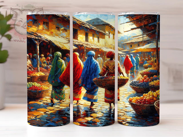 Elegant African Art Tumbler, African Art, Oil Paint Style, Sublimation Art, 20oz Tumbler, Cultural Design, Elegant Wrap Sublimation Lara' s Designs 